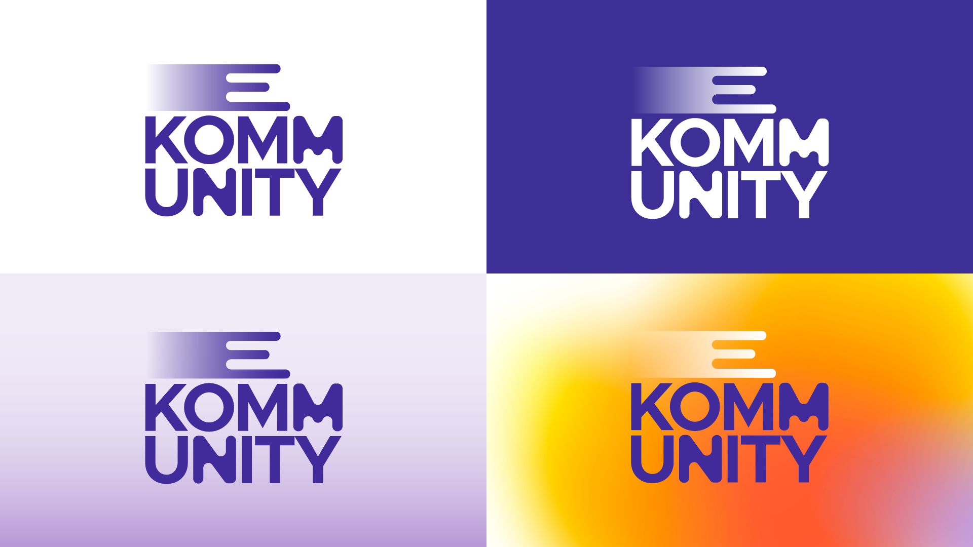 e-KommUnity Markenzeichen in unterschiedlichen Farben